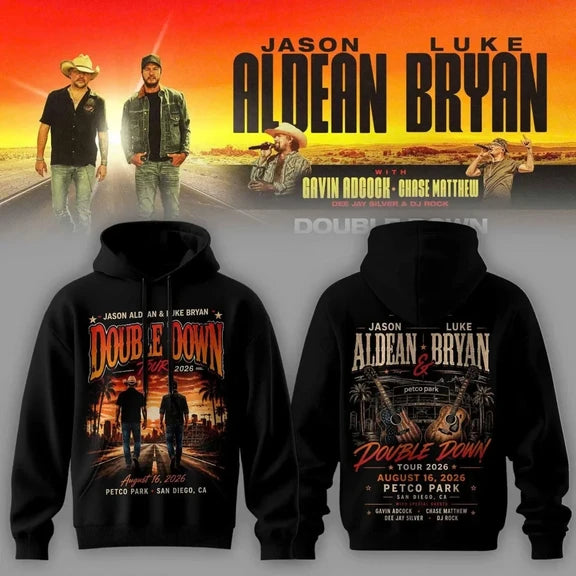 JA & LB – Double Down Tour 2026 v2 Shirt Gildan 5000, Sweatshirt & Hoodie