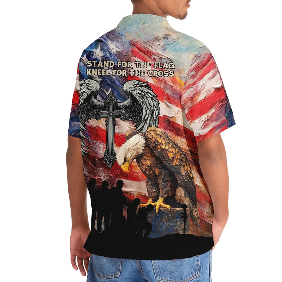 Veteran Stand For The Flag Kneel For The Cross
