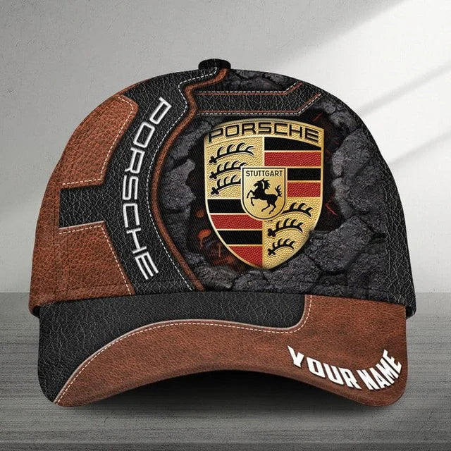Porsche Baseball Cap - 3D Printed Sports Hat - Custom Name