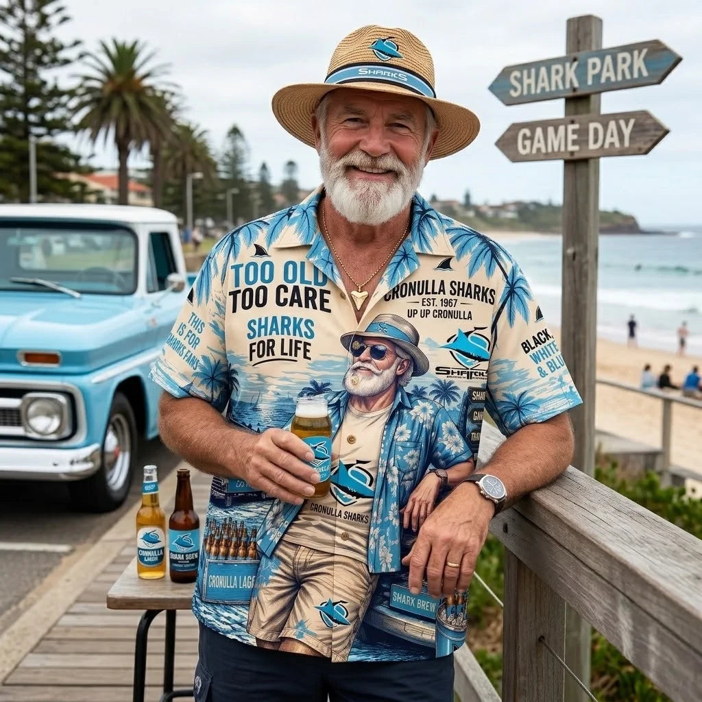 Cronulla-Sutherland Sharks Team Apparel – Premium Hawaiian Shirt, Shorts Set, T-Shirt, Jersey, Sweatshirt & Hoodie