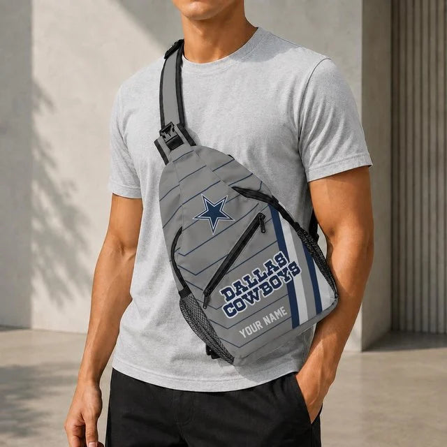 Dallas Cowboys Football Team Sling Bag – Custom Name Crossbody Bag
