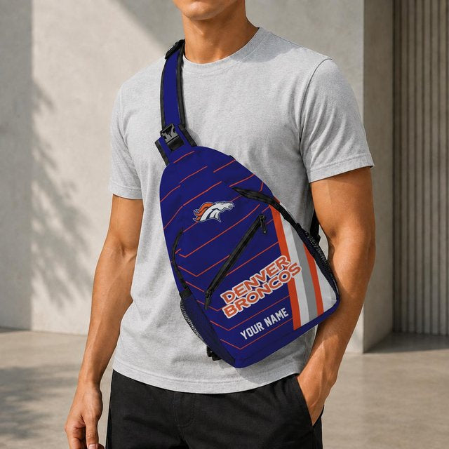 Denver Broncos Football Team Sling Bag – Custom Name Crossbody Bag