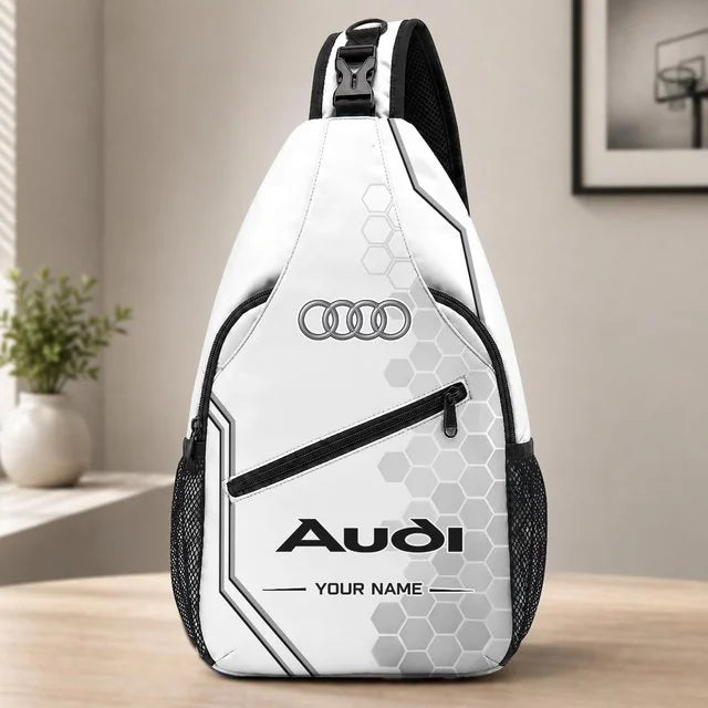 Audi Custom Name Sling Bag v2 – Racing Style Crossbody Backpack