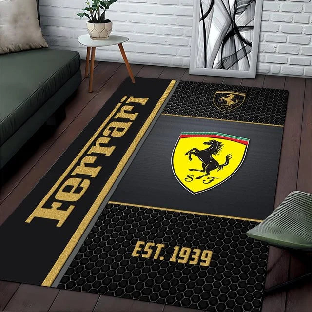 Ferrari Area Rug v2 – Luxury Car Logo Floor Mat