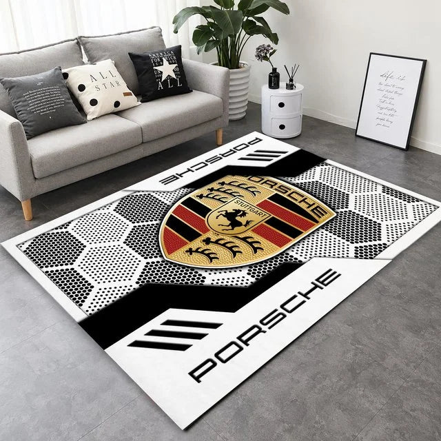 Porsche Area Rug v3 – Luxury Car Logo Floor Mat