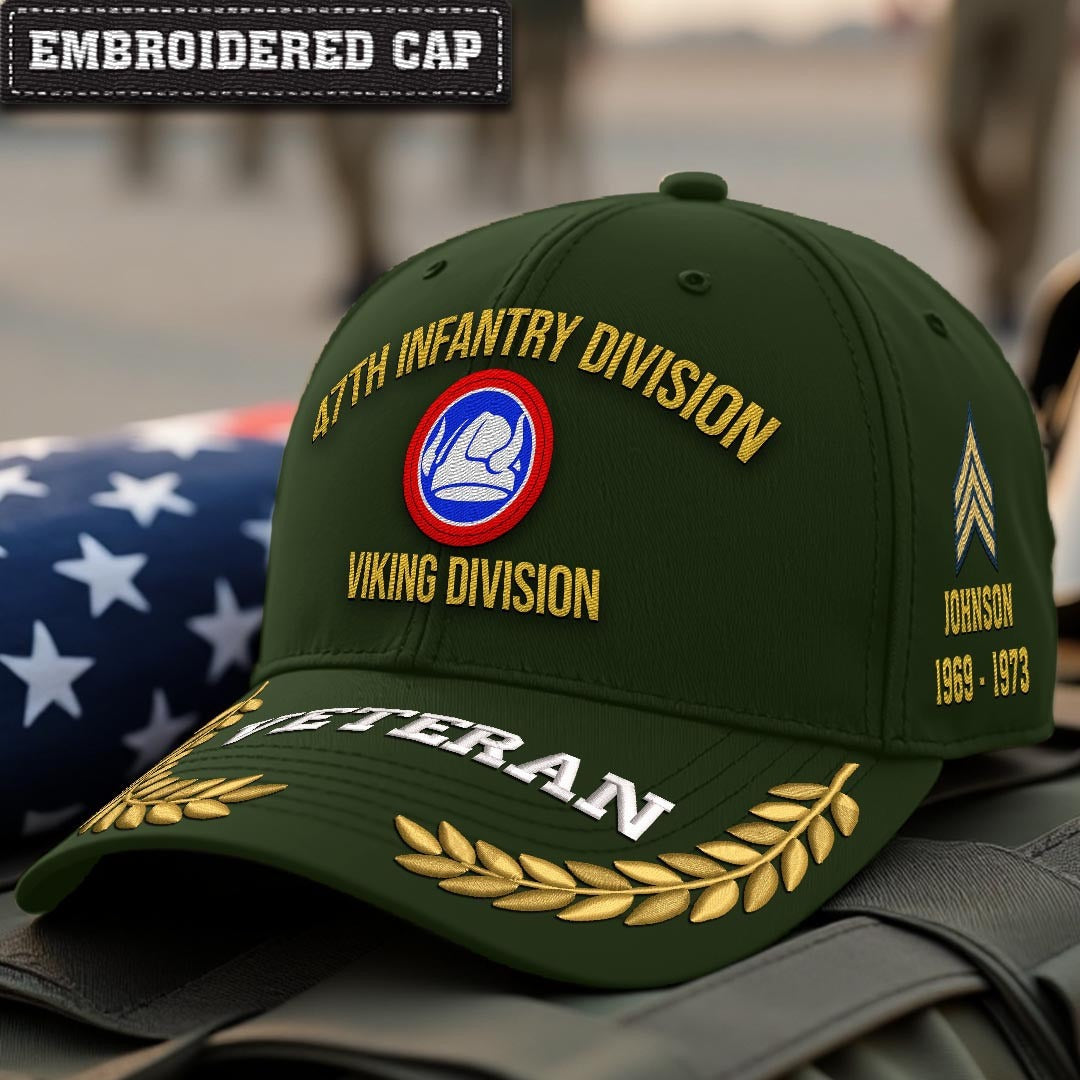 Cowgic U.S. Army 47th Infantry Division Embroidered Classic Structured Cap - Embroidered Cap for Veterans