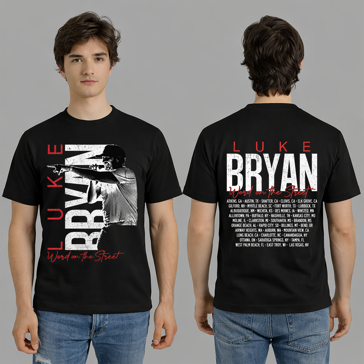 LB Word On The Street Black Tour Tee T- Shirt Gildan 5000, Sweatshirt & Hoodie