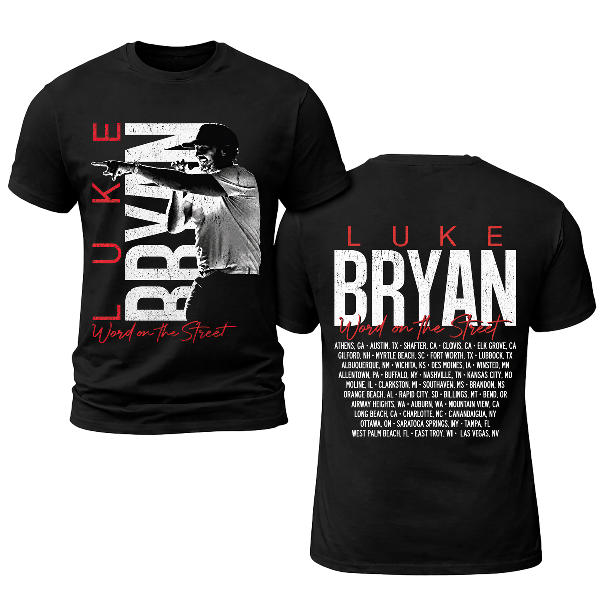 LB Word On The Street Black Tour Tee T- Shirt Gildan 5000, Sweatshirt & Hoodie