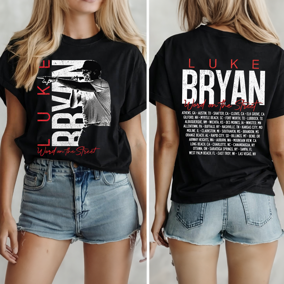 LB Word On The Street Black Tour Tee T- Shirt Gildan 5000, Sweatshirt & Hoodie