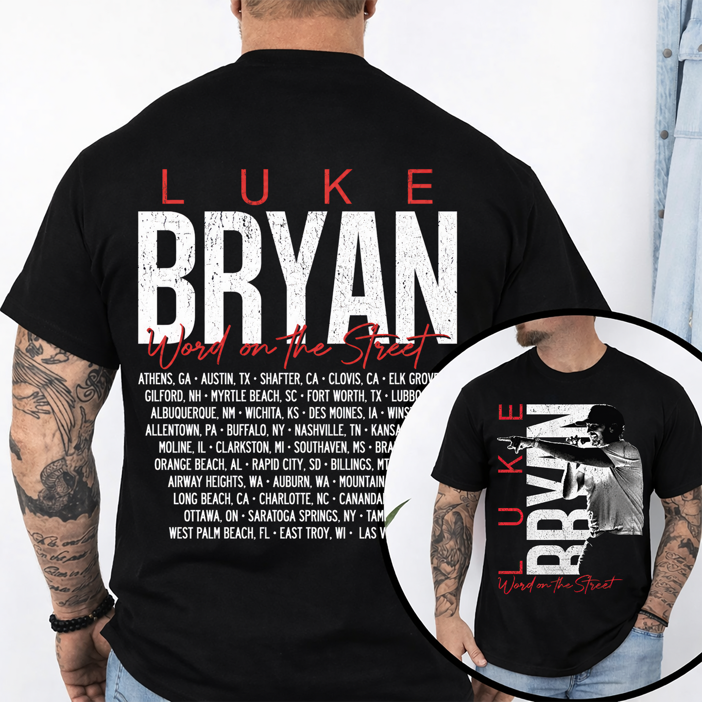 LB Word On The Street Black Tour Tee T- Shirt Gildan 5000, Sweatshirt & Hoodie