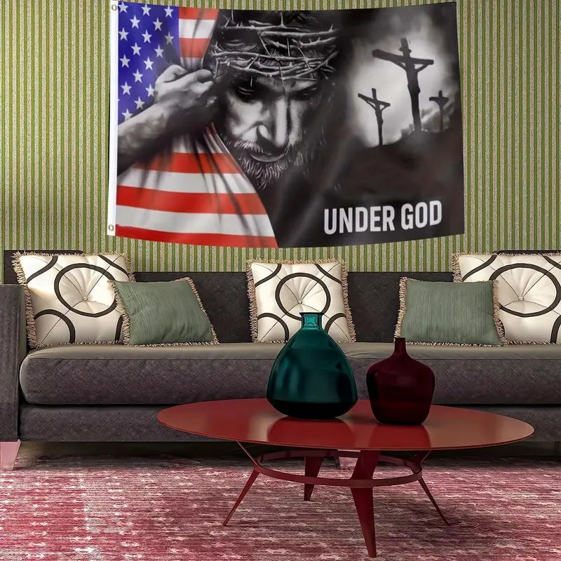 Cowgic Under God Pattern Flag, American Flag with Grommets