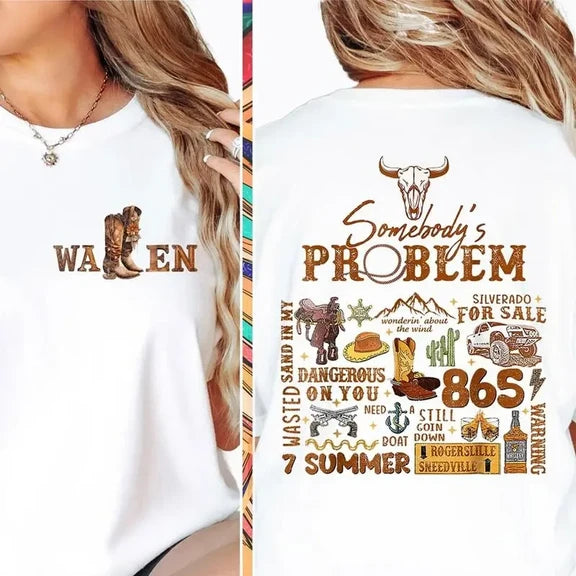 Somebodys Problem Shirt Wallen Concert Tee Country Music Shirt, Gildan 5000, Sweatshirt & Hoodie