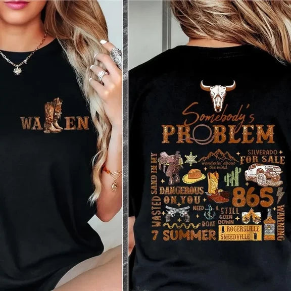 Somebodys Problem Shirt Wallen Concert Tee Country Music Shirt, Gildan 5000, Sweatshirt & Hoodie