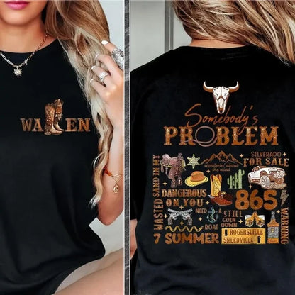 Somebodys Problem Shirt Wallen Concert Tee Country Music Shirt, Gildan 5000, Sweatshirt & Hoodie