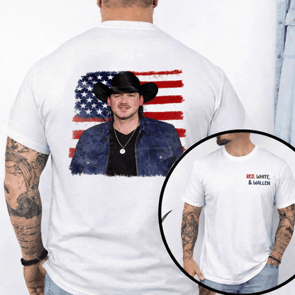 Red White & Wallen Flag American Shirt, Sweatshirt & Hoodie