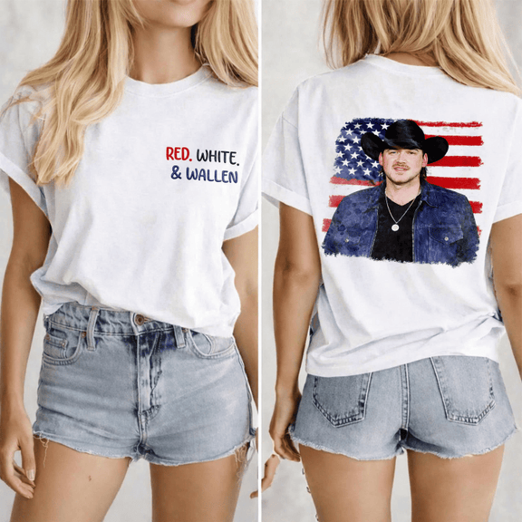 Red White & Wallen Flag American Shirt, Sweatshirt & Hoodie