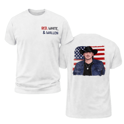 Red White & Wallen Flag American Shirt, Sweatshirt & Hoodie