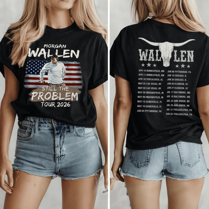 Morgan Wallen Flag Still The Problem Tour 2026 Shirt Gildan 5000, Sweatshirt & Hoodie