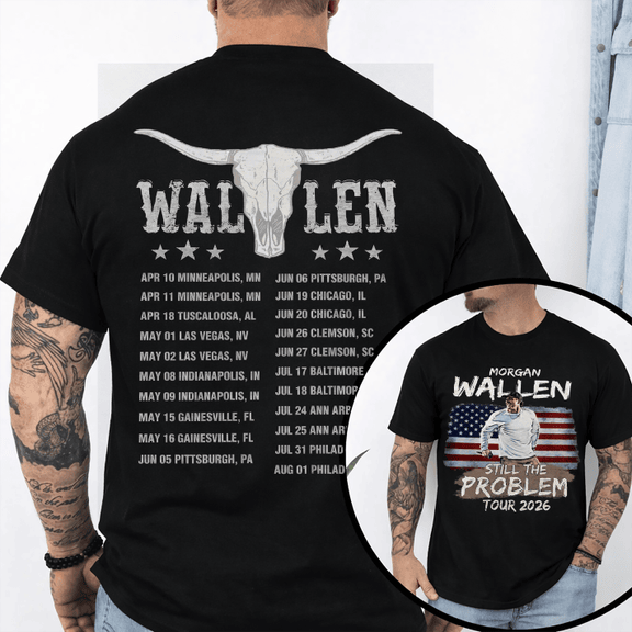Morgan Wallen Flag Still The Problem Tour 2026 Shirt Gildan 5000, Sweatshirt & Hoodie
