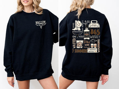Wallen Concert Shirt, Morgan Wallen Tour Double Sided Tees Shirt Gildan 5000, Sweatshirt & Hoodie