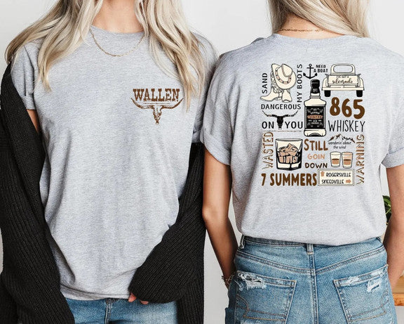Wallen Concert Shirt, Morgan Wallen Tour Double Sided Tees Shirt Gildan 5000, Sweatshirt & Hoodie