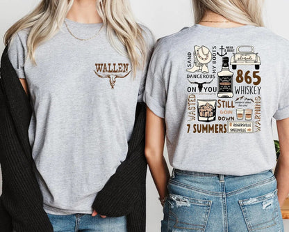 Wallen Concert Shirt, Morgan Wallen Tour Double Sided Tees Shirt Gildan 5000, Sweatshirt & Hoodie