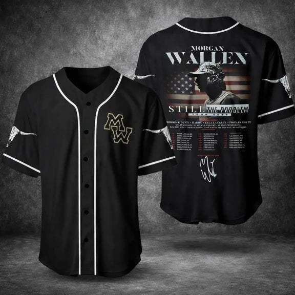 Morgan Wallen Western Country Music Tour 2026 Inspired Baseball Jersey