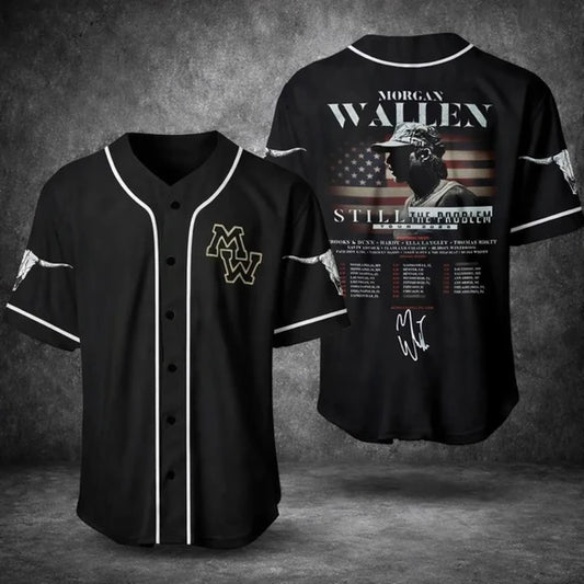 Morgan Wallen Western Country Music Tour 2026 Inspired Baseball Jersey