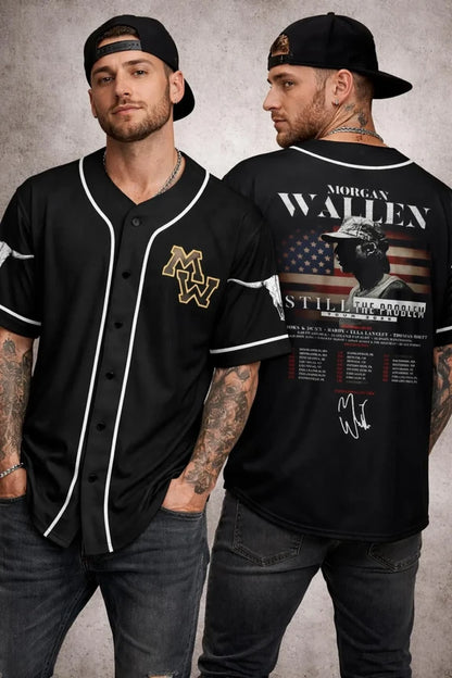 Morgan Wallen Western Country Music Tour 2026 Inspired Baseball Jersey