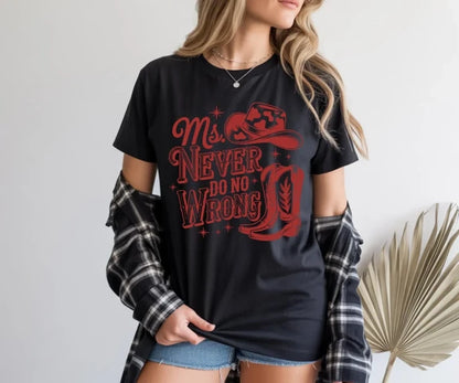 Western Shirt, Ms. Never Do No Wrong, Cowgirl tee, Country Concert Tee Shirt Gildan 5000, Sweatshirt & Hoodie