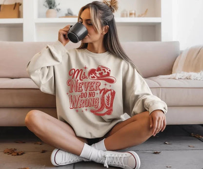 Western Shirt, Ms. Never Do No Wrong, Cowgirl tee, Country Concert Tee Shirt Gildan 5000, Sweatshirt & Hoodie