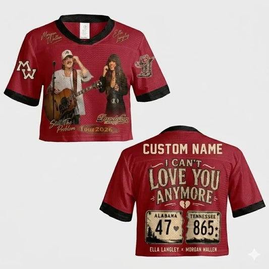 Morgan Wallen x Ella Langley Tour 2026 Football Jersey, Problem Jersey