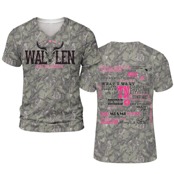 Morgan Wallen Camo Still The Problem 2026 V-Neck T-Shirt