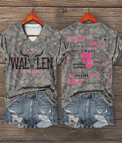 Morgan Wallen Camo Still The Problem 2026 V-Neck T-Shirt