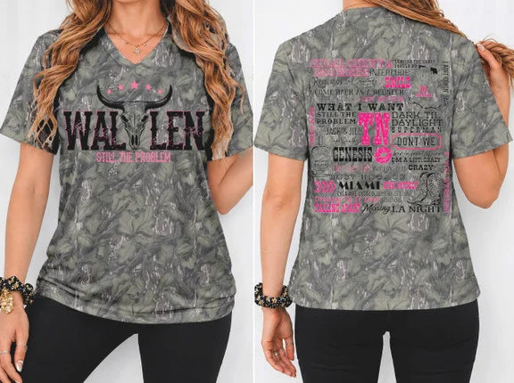 Morgan Wallen Camo Still The Problem 2026 V-Neck T-Shirt