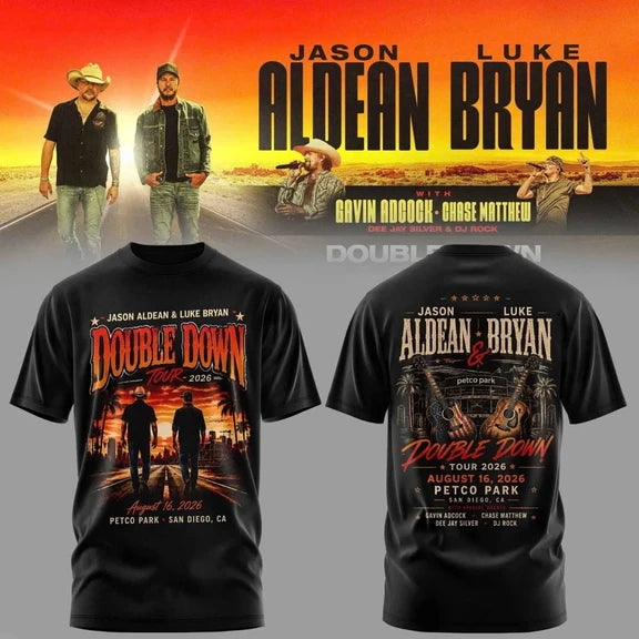 JA & LB – Double Down Tour 2026 v2 Shirt Gildan 5000, Sweatshirt & Hoodie