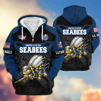 Premium US Veterans Zip Hoodie , Gifts For US Veterans, Gifts On Father's Day, Veterans Day.