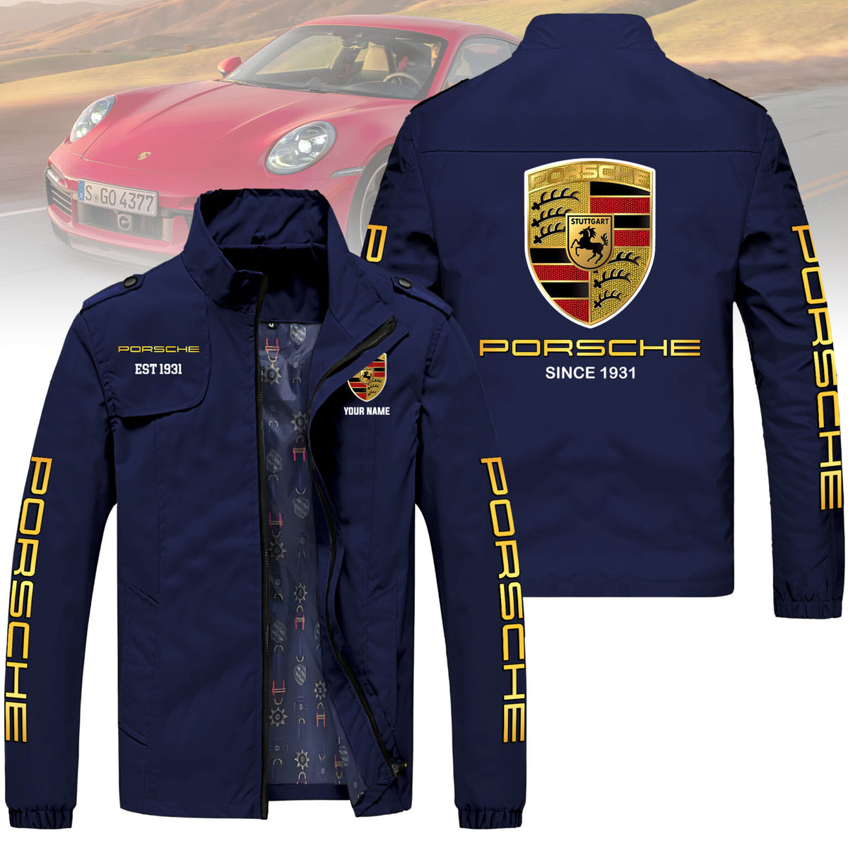 Porsche Racing Jacket – Custom Name Windbreaker