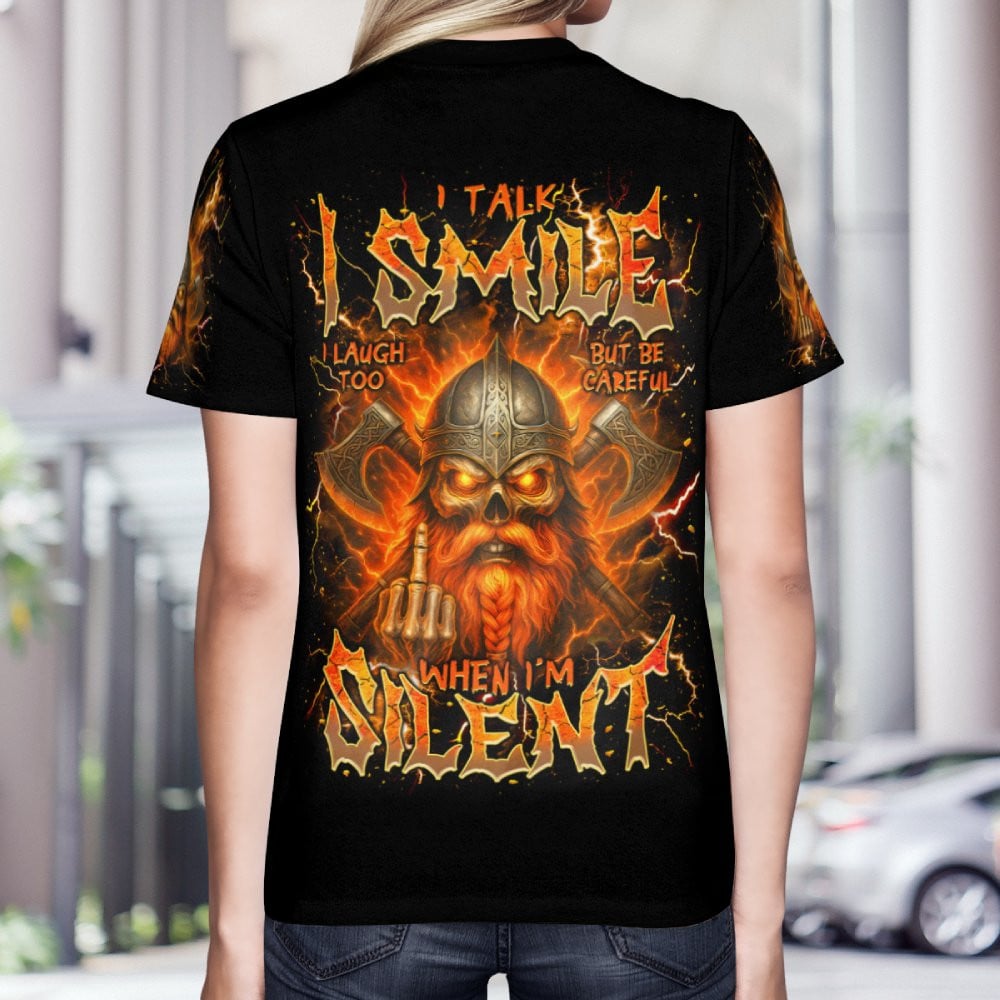 Be Careful When I'm Silent Skull Viking AOP