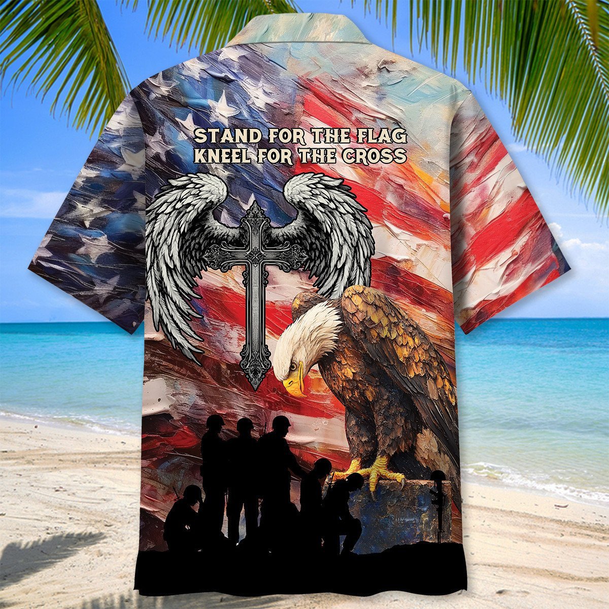 Veteran Stand For The Flag Kneel For The Cross