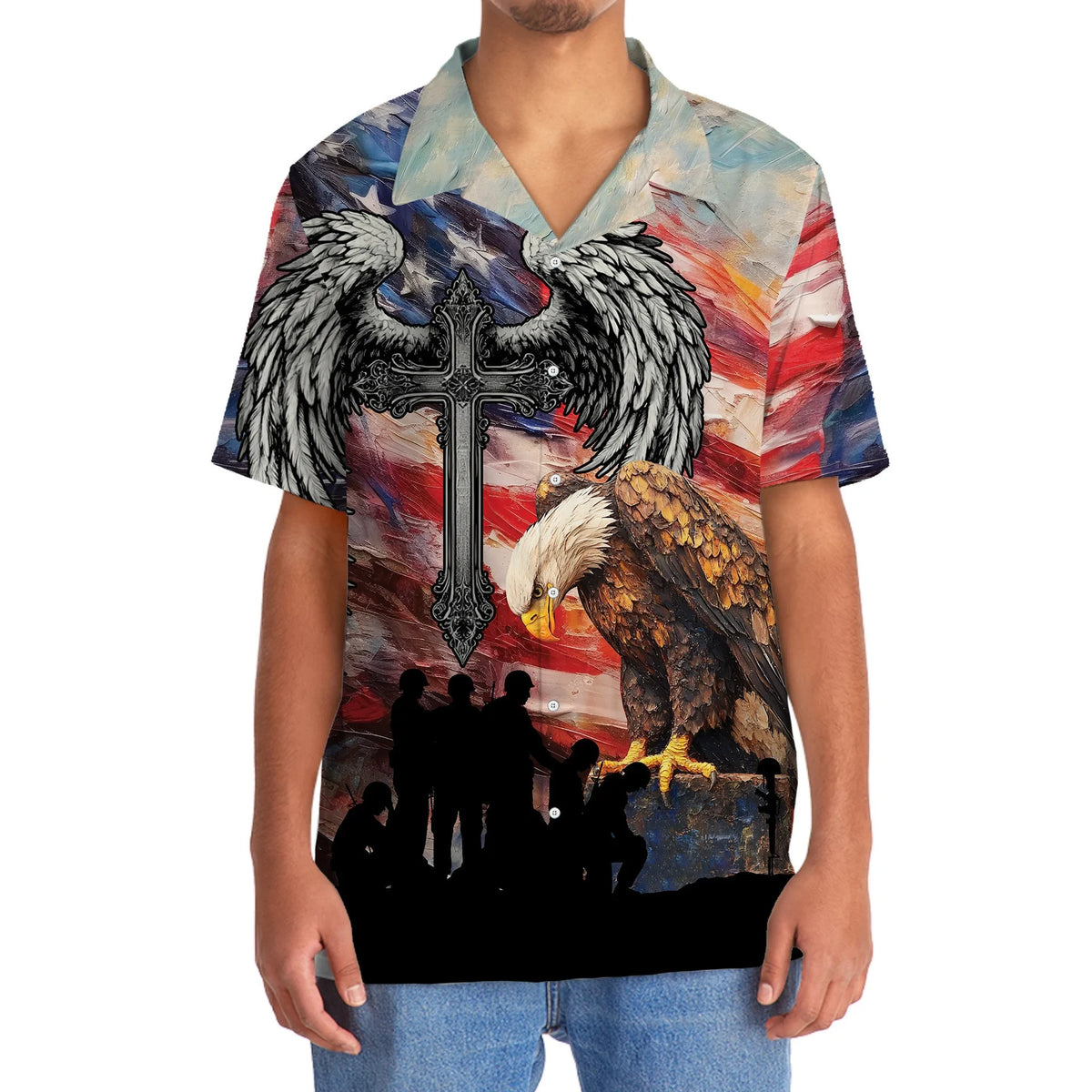 Veteran Stand For The Flag Kneel For The Cross