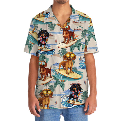 Dachshund Goes Hawaiian Surf Style