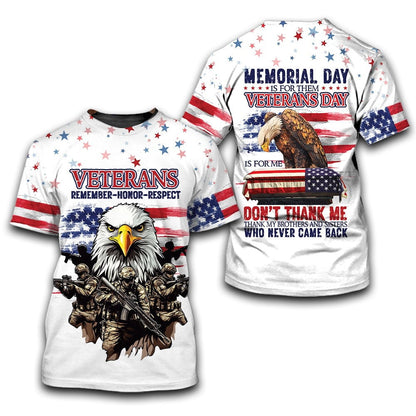Veterans Day Is For Me All Over Print Apparel