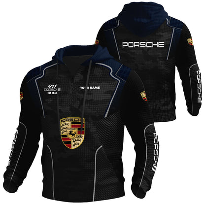 3D All Over Printed Porsche Limited Edition Quarter Zip Hoodie