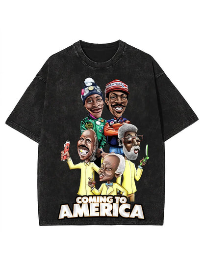 Coming To America Heavy Cotton Oversize Washed T-Shirt, Sweatshirt & Hoodie