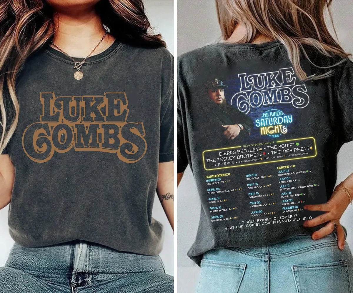 2026 LC My Kinda Saturday Night Tour Wash T - Shirt, Sweatshirt & Hoodie