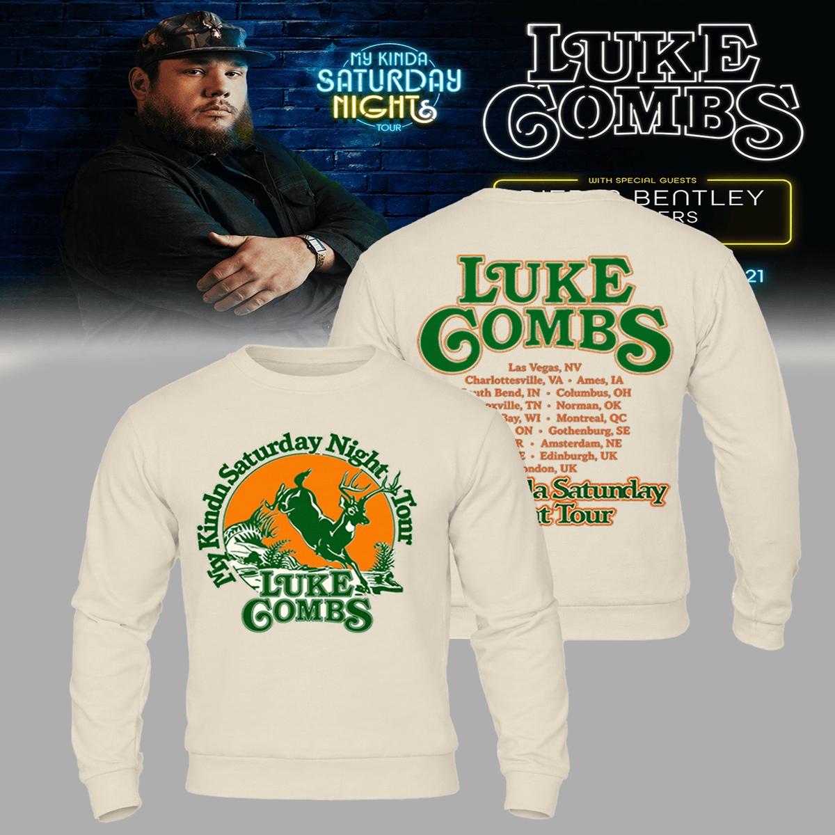 Limited Edition “My Kinda Saturday Night Tour” 2026 Tee Shirt, Sweatshirt & Hoodie