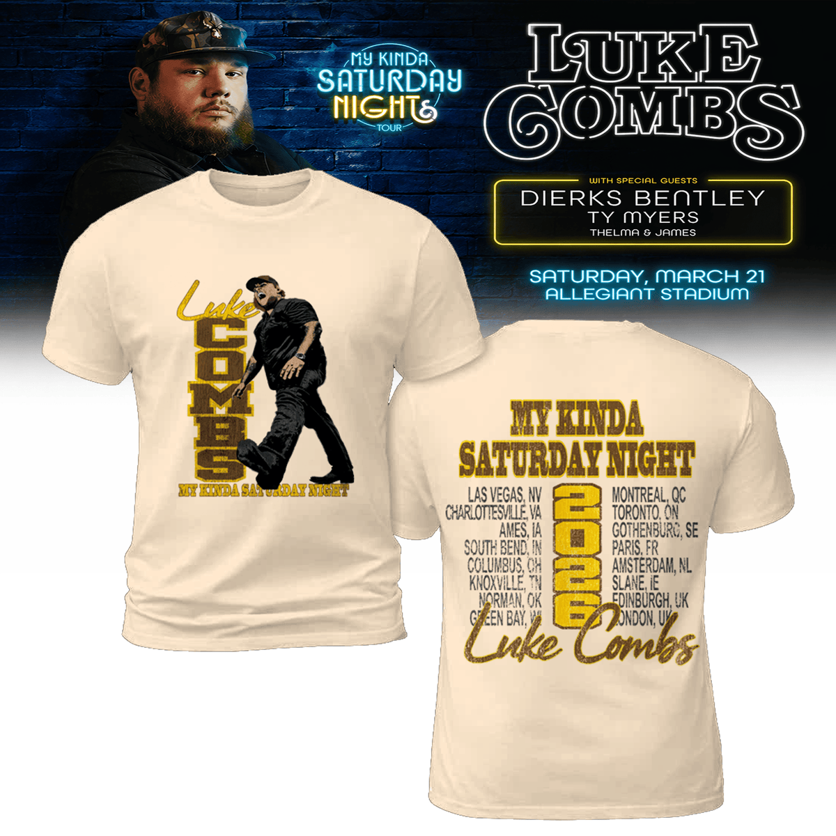 Limited Edition “My Kinda Saturday Night Tour” in Scott Stadium T-Shirt, Sweatshirt & Hoodie