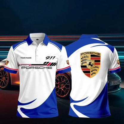 Custom Name 3D All Over Printed Porsche 911 Polo Shirt Limited Edition