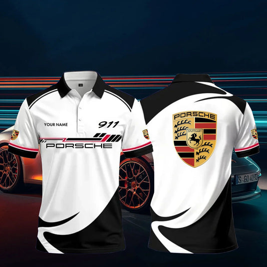 3D All Over Printed Porsche Polo Shirt Limited Edition v2 – Custom Name